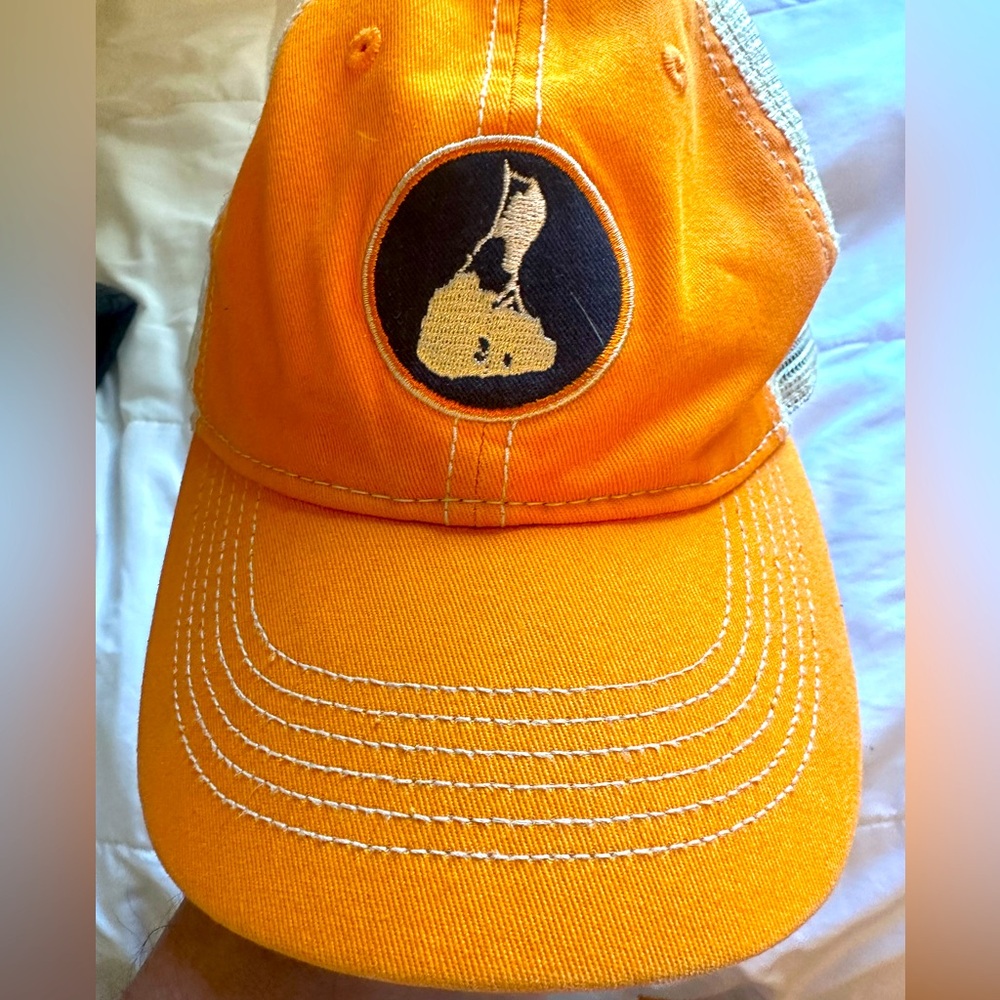 Block Island orange adjustable hat